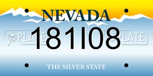 181I08 Nevada License Plate
