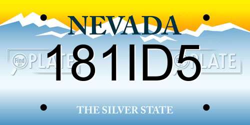 181ID5 Nevada License Plate
