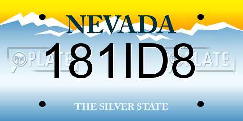 181ID8 Nevada License Plate