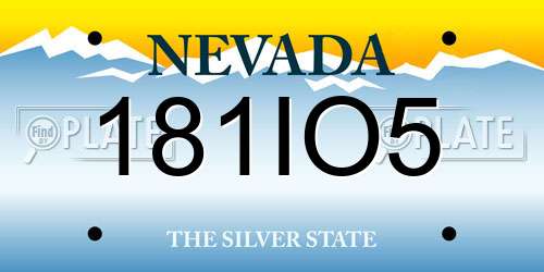 181IO5 Nevada License Plate