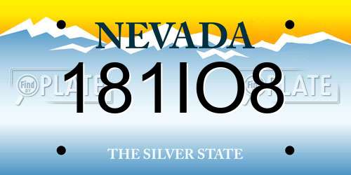 181IO8 Nevada License Plate