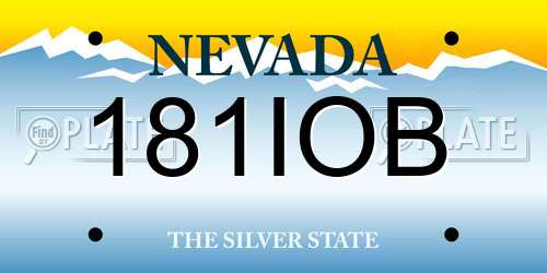 181IOB Nevada License Plate