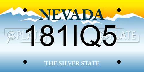 181IQ5 Nevada License Plate