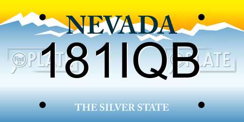 181IQB Nevada License Plate