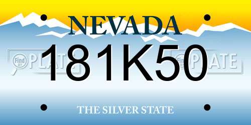 181K50 Nevada License Plate