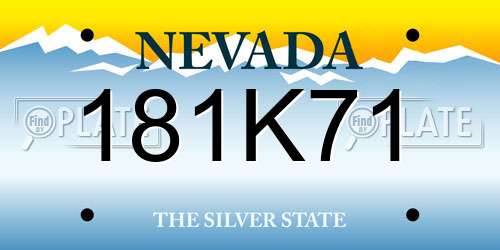 181K71 Nevada License Plate