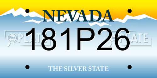 181P26 Nevada License Plate