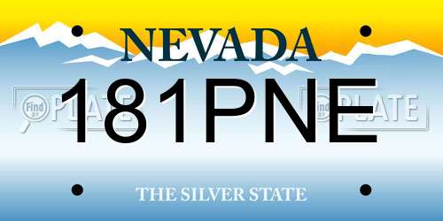 181PNE Nevada License Plate