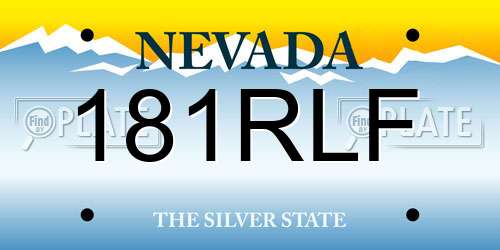 181RLF Nevada License Plate