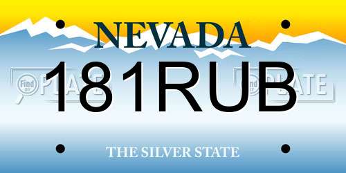 181RUB Nevada License Plate