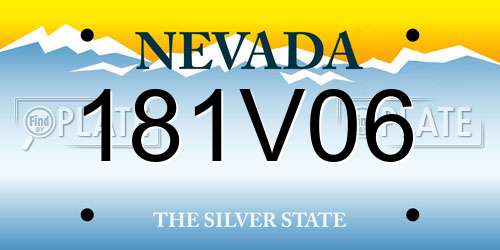 181V06 Nevada License Plate