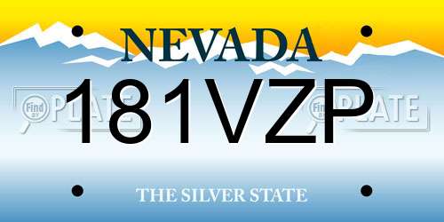 181VZP Nevada License Plate