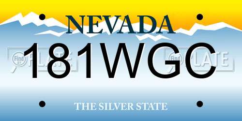 181WGC Nevada License Plate