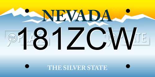 181ZCW Nevada License Plate