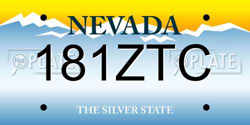 181ZTC Nevada License Plate