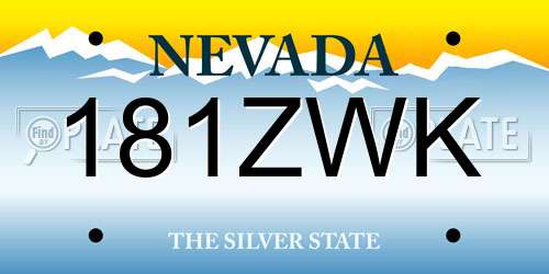 181ZWK Nevada License Plate