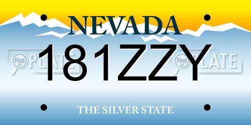 181ZZY Nevada License Plate