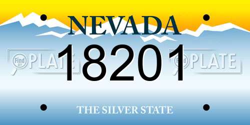 18201 Nevada License Plate