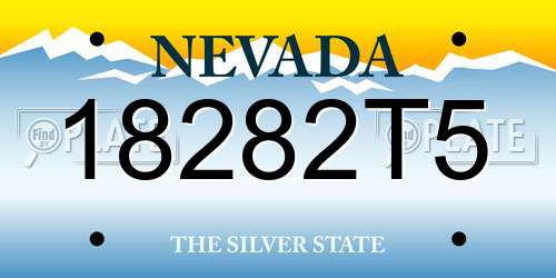 18282T5 Nevada License Plate