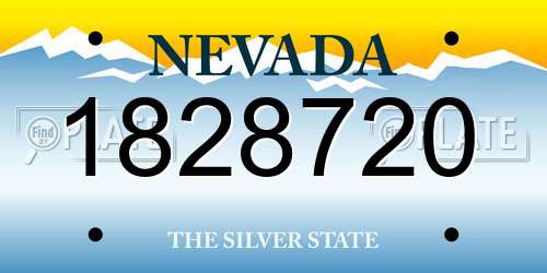 1828720 Nevada License Plate
