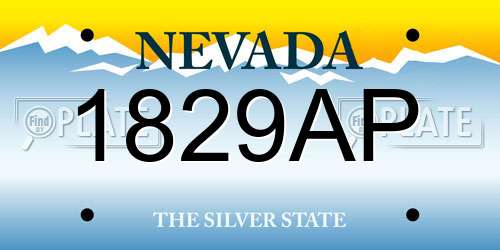 1829AP Nevada License Plate