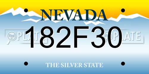 182F30 Nevada License Plate