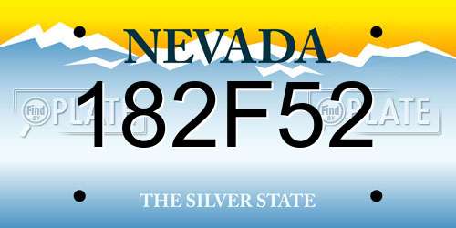 182F52 Nevada License Plate