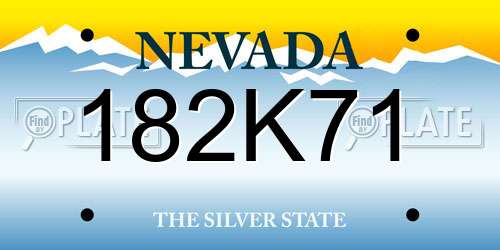 182K71 Nevada License Plate
