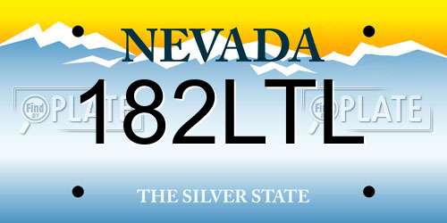 182LTL Nevada License Plate