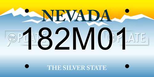 182M01 Nevada License Plate