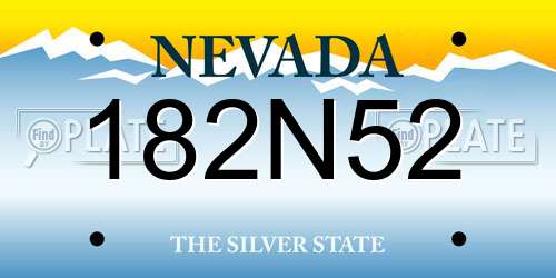 182N52 Nevada License Plate