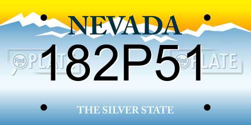 182P51 Nevada License Plate