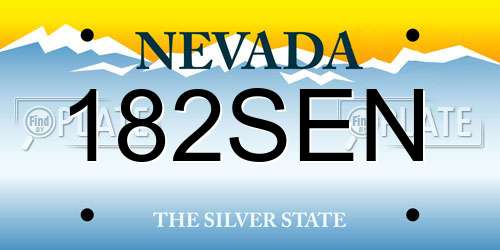 182SEN Nevada License Plate