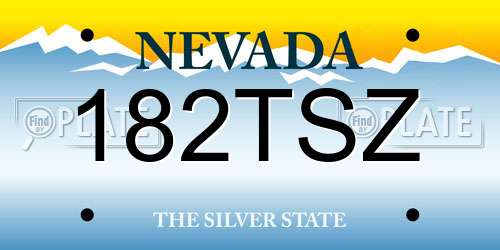 182TSZ Nevada License Plate