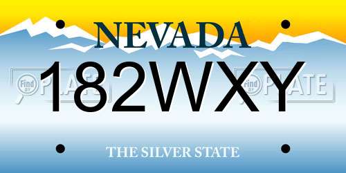 182WXY Nevada License Plate