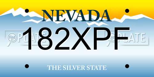 182XPF Nevada License Plate