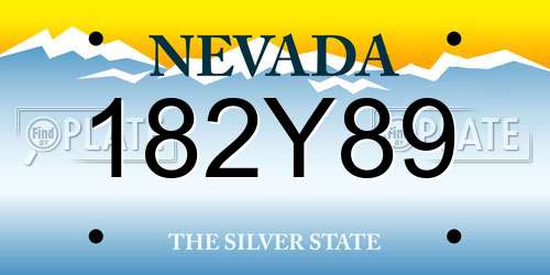182Y89 Nevada License Plate