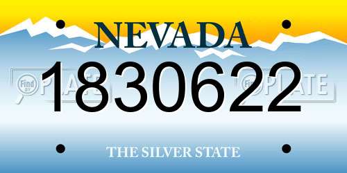 1830622 Nevada License Plate