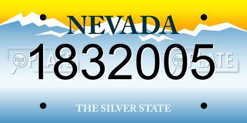 1832005 Nevada License Plate