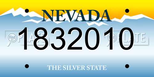 1832010 Nevada License Plate