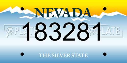 183281 Nevada License Plate