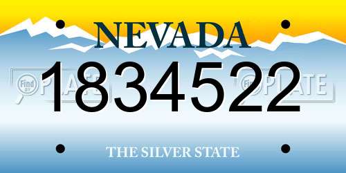 1834522 Nevada License Plate