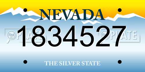 1834527 Nevada License Plate
