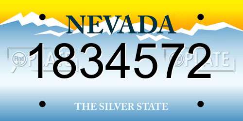 1834572 Nevada License Plate
