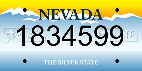 1834599 Nevada License Plate