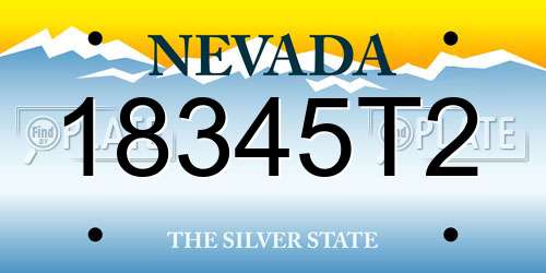 18345T2 Nevada License Plate
