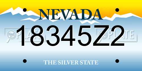 18345Z2 Nevada License Plate