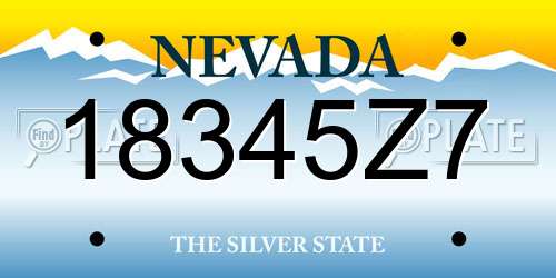 18345Z7 Nevada License Plate