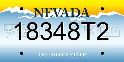 18348T2 Nevada License Plate