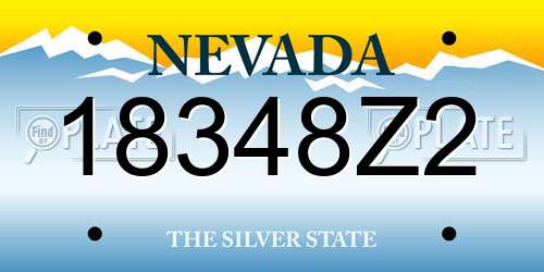 18348Z2 Nevada License Plate